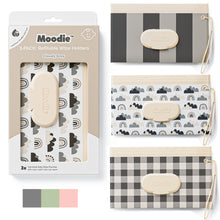 Load image into Gallery viewer, NEW 3 PACK Reusable Baby Wipe Pouches | Cloudy Grey