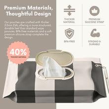 Load image into Gallery viewer, NEW 3 PACK Reusable Baby Wipe Pouches | Cloudy Grey