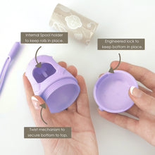 Load image into Gallery viewer, Teddy Bear Disposable Diaper Bags Dispenser COMBO PACK | 105 LAVENDER SCENTED Baby Poop Bags TOTAL & 1x Dispenser (LAVENDER SKY)