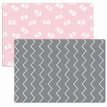 Load image into Gallery viewer, XoXo Zig Zag Luxe Foam Play Mat | Rose Pink & Gray | LARGE