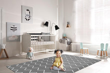 Load image into Gallery viewer, XoXo Zig Zag Luxe Foam Kids Play Mat | Cream & Black | LARGE