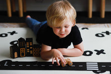 Load image into Gallery viewer, XoXo Zig Zag Luxe Foam Kids Play Mat | Cream & Black | MEDIUM