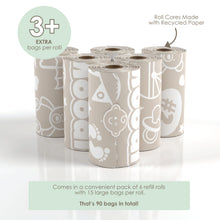 Load image into Gallery viewer, Baby Disposable Diaper Bags |VANILLA SCENTED - 6 Roll Refill Pack

