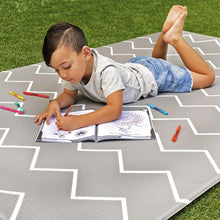 Load image into Gallery viewer, XoXo Zig Zag Luxe Foam Kids Play Mat | Cream &amp; Black | MEDIUM
